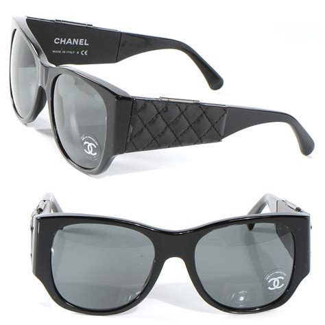 quilted chanel sunglasses|chanel sunglasses with leather sides.